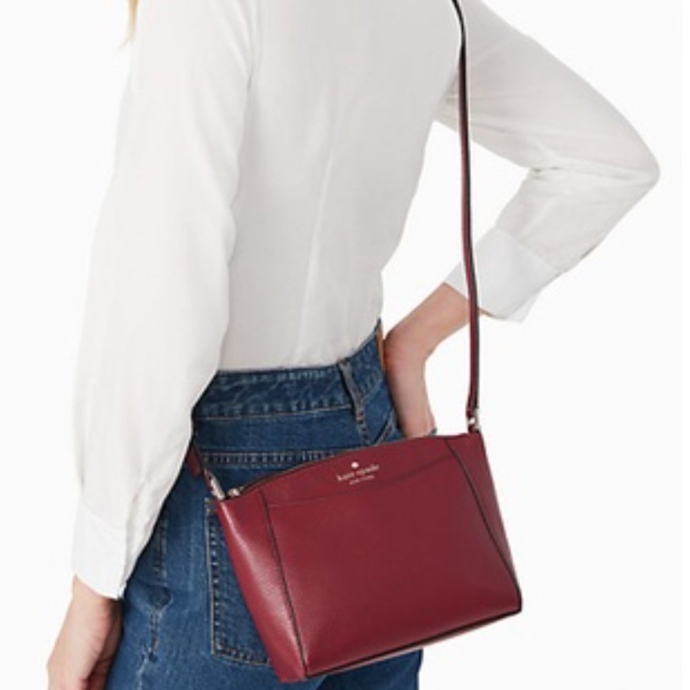 NWT Kate Spade Crossbody Blackberry Preserve Monica Red Small Leather WKR00258